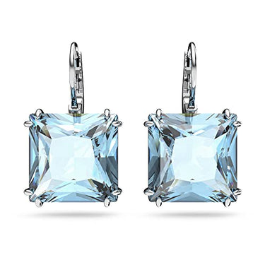 Swarovski metal alloy, Millenia Drop earrings, octagon cut, white, rhodium-plated on sale